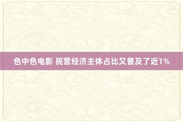 色中色电影 民营经济主体占比又普及了近1%