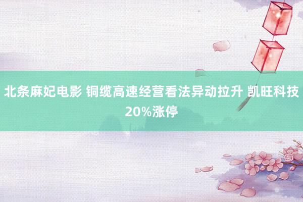 北条麻妃电影 铜缆高速经营看法异动拉升 凯旺科技20%涨停