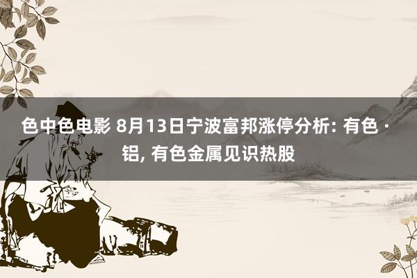 色中色电影 8月13日宁波富邦涨停分析: 有色 · 铝, 有色金属见识热股