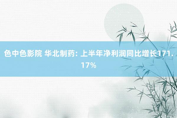 色中色影院 华北制药: 上半年净利润同比增长171.17%