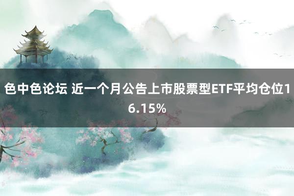 色中色论坛 近一个月公告上市股票型ETF平均仓位16.15%