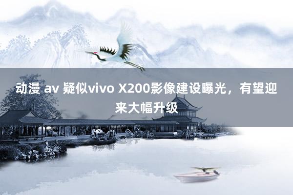 动漫 av 疑似vivo X200影像建设曝光，有望迎来大幅升级